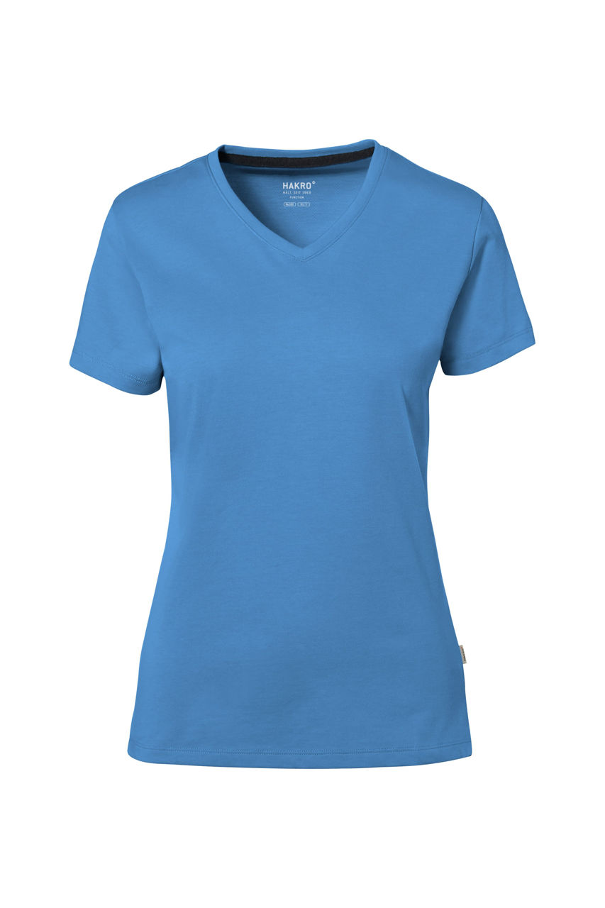 Hakro, Damen-V-Shirt Cotton-Tec, malibublau