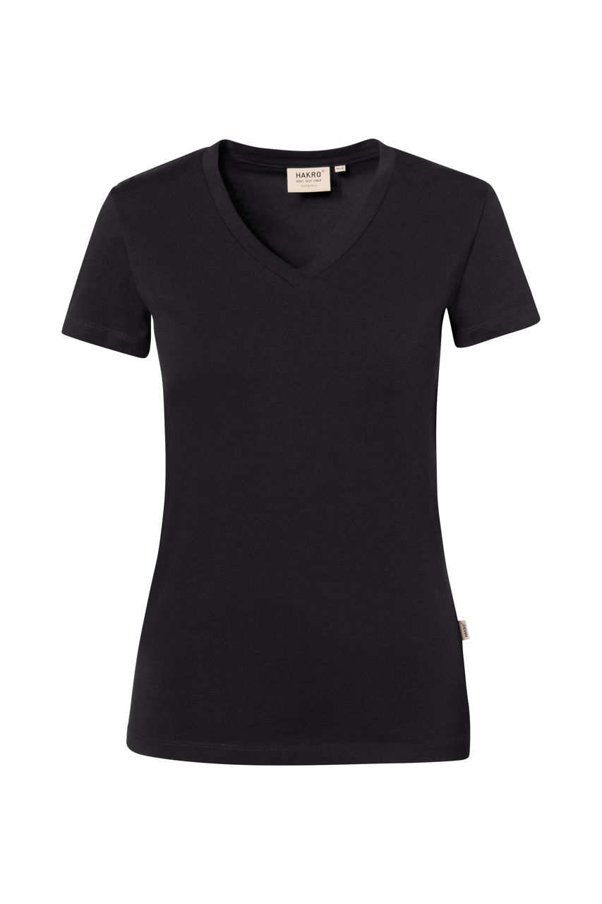 Hakro, Damen-V-Shirt Stretch, schwarz