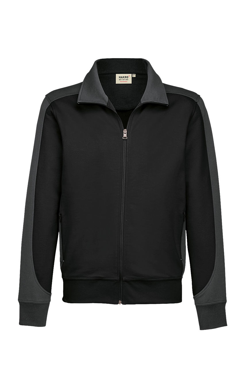 Hakro, Sweatjacke Contrast Performance, schwarz/anthrazit