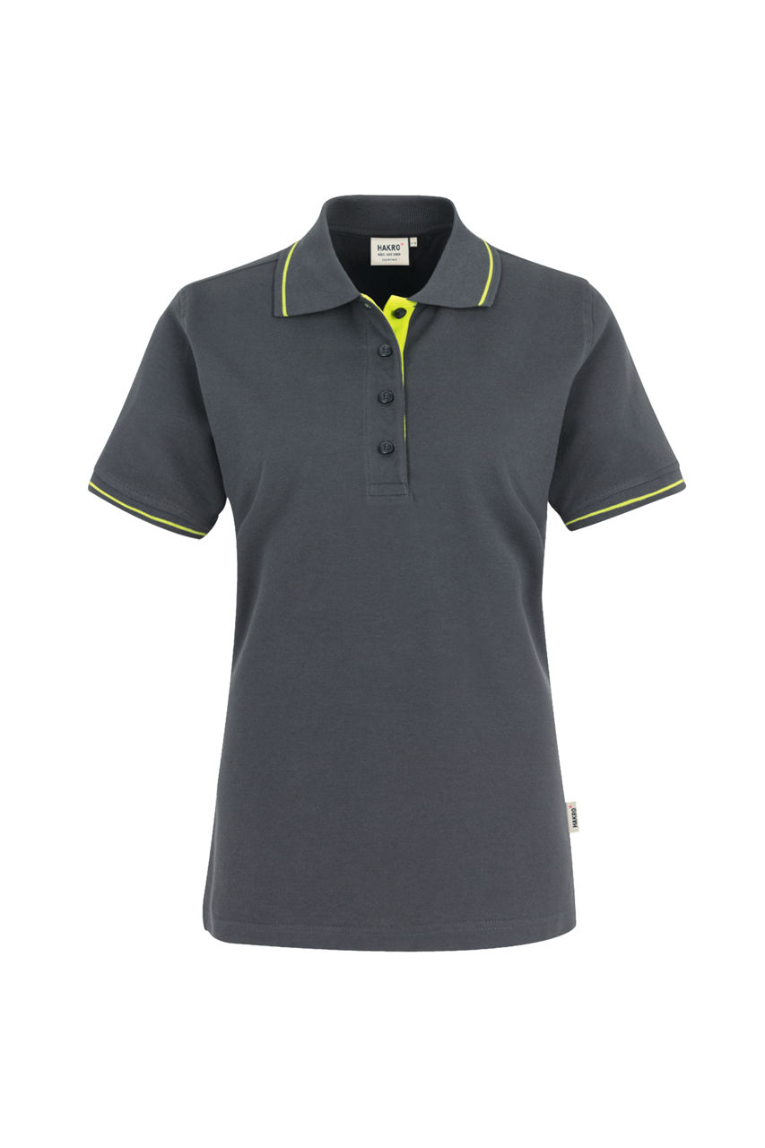Hakro, Damen-Poloshirt Casual, anthrazit/kiwi