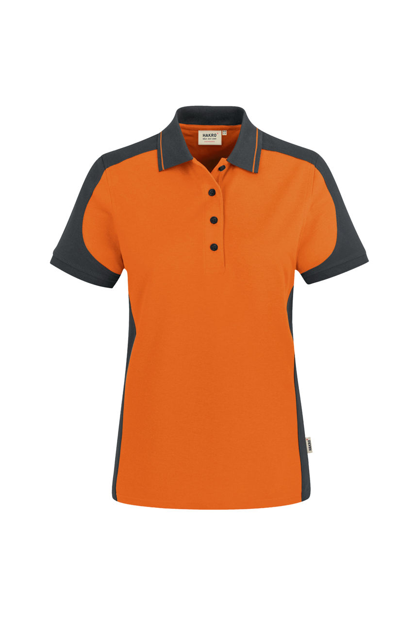 Hakro, Damen-Poloshirt Contrast Performance, orange/anthrazi