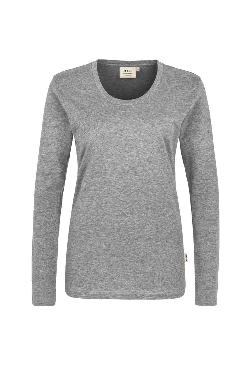 Hakro, Damen-Longsleeve Classic, grau meliert