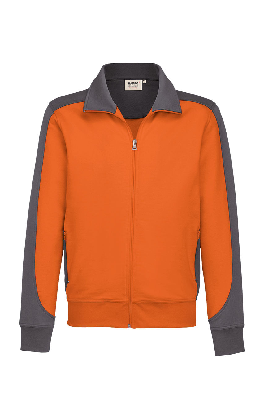 Hakro, Sweatjacke Contrast Performance, orange/anthrazit