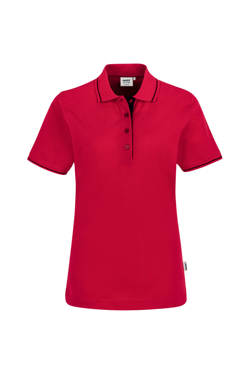 Hakro, Damen-Poloshirt Casual, rot/schwarz