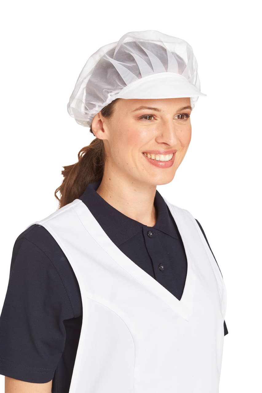 Leiber, Netzhaube m.Schirm, weiss