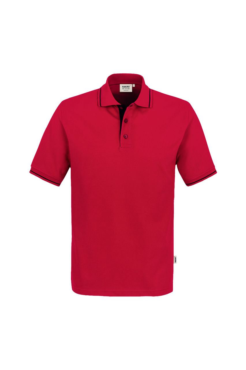 Hakro, Poloshirt Casual, rot/schwarz