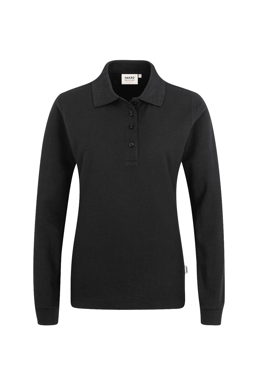 Hakro, Damen-Longsleeve-Poloshirt Performance, schwarz