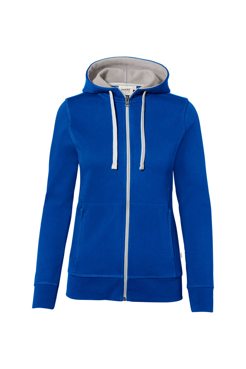 Hakro, Damen-Kapuzenjacke Bonded, royalblau/silber