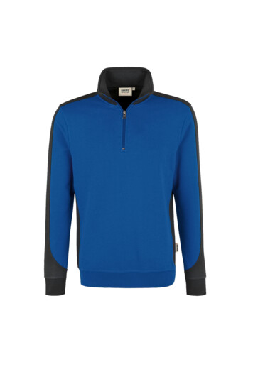 Hakro, Zip-Sweatshirt Contrast Performance, royalblau/anthra