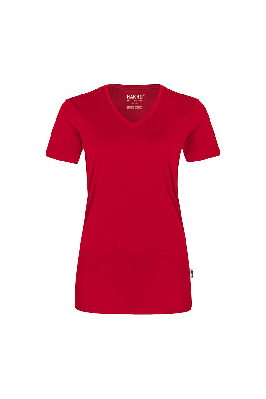 Hakro, Damen-V-Shirt COOLMAX®, rot