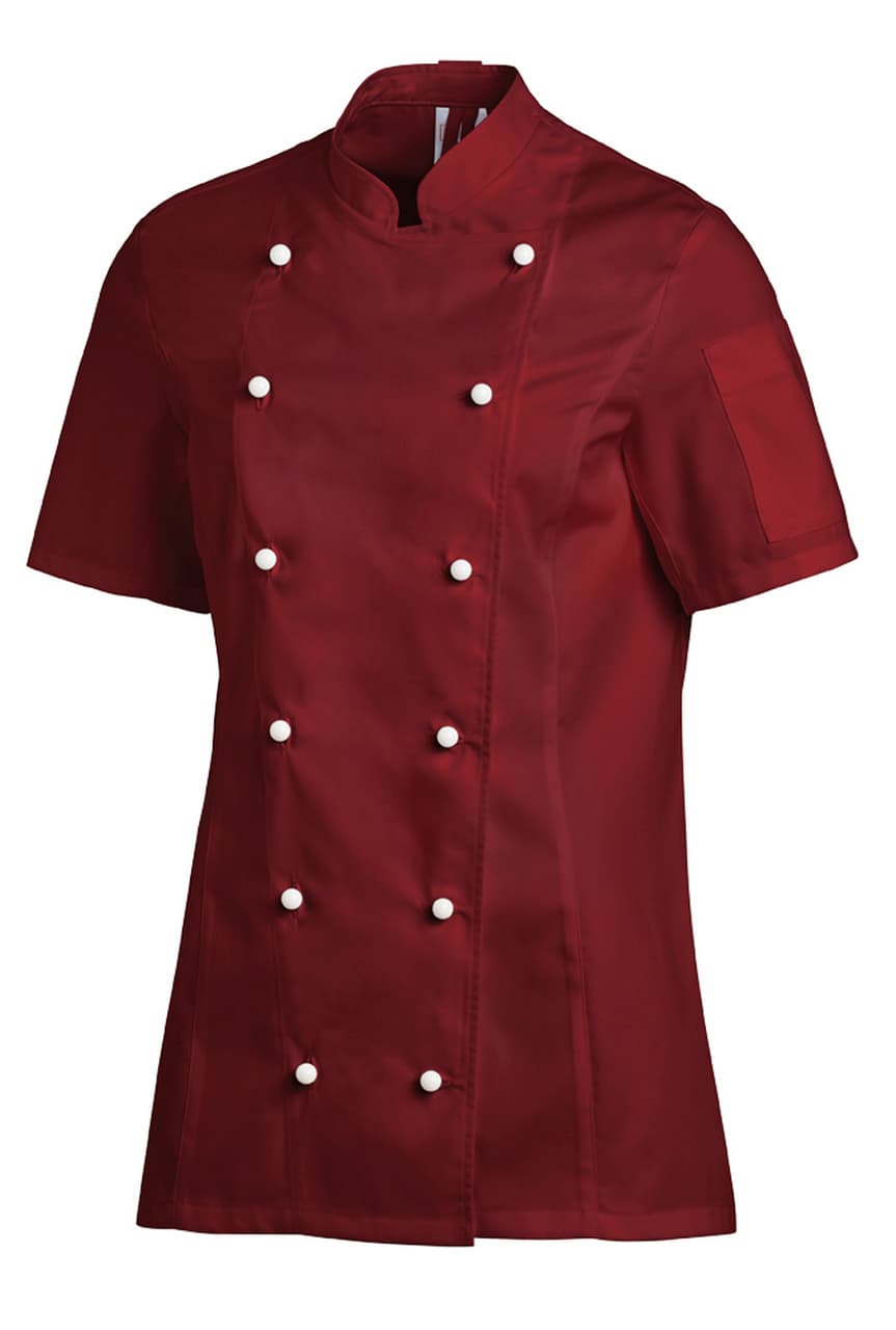 Leiber, Da.Kochjacke 1/2 Arm, bordeaux