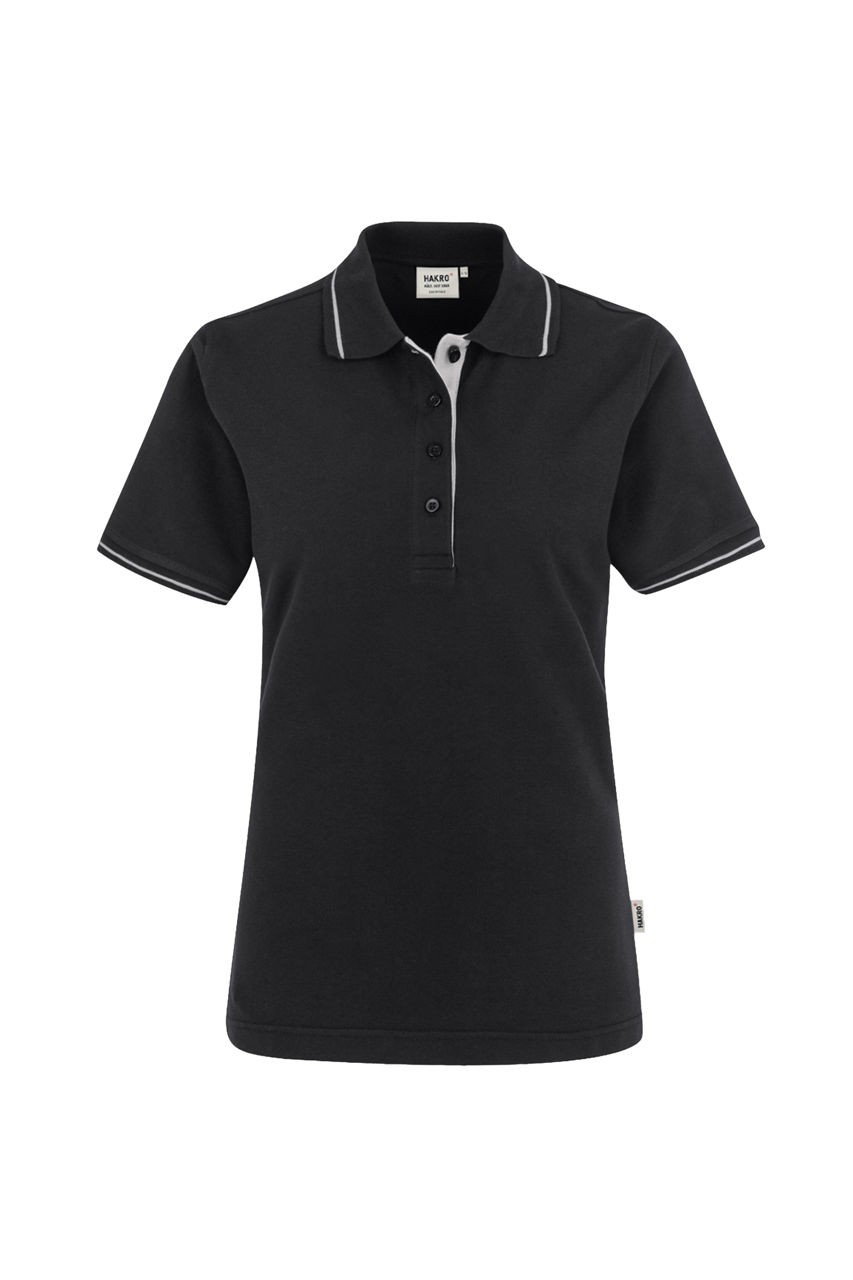 Hakro, Damen-Poloshirt Casual, schwarz/silber